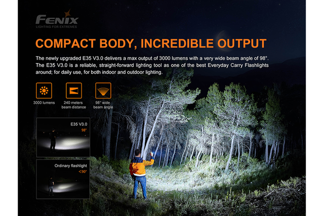 Miniatura: Linterna de mano Fenix ​​E35 V3.0 EDC, 3000 Lumenes