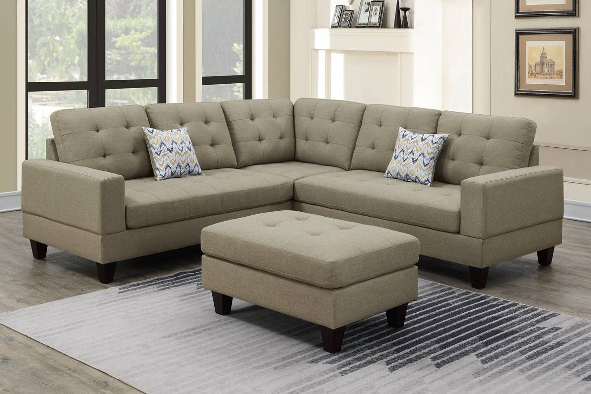 3-PC SECTIONAL W/2 ACCENT PILLOW (OTTOMAN INCLUDED) - F6473