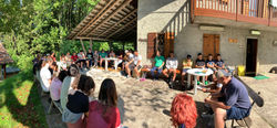 Camp Group Worship Pano