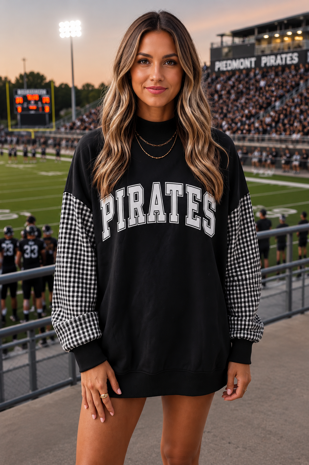 PCO-006-Pirates-Black & White Gingham-Direct to Film
