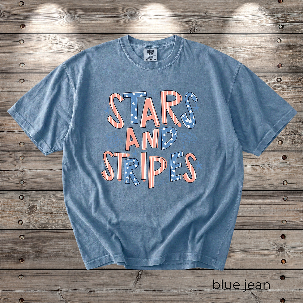 Thumbnail: 7750-Stars and Stripes-Comfort Colors Short Sleeve-Tank Top or Tshirt