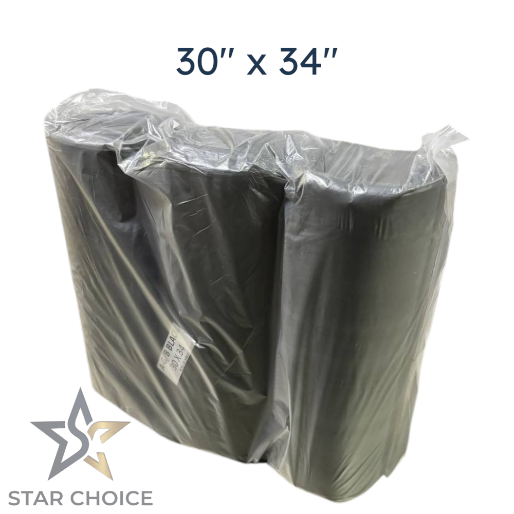 Garbage/Trash Bags (30" x 34" / 76 cm x 86 cm) ~75 pcs - Black
