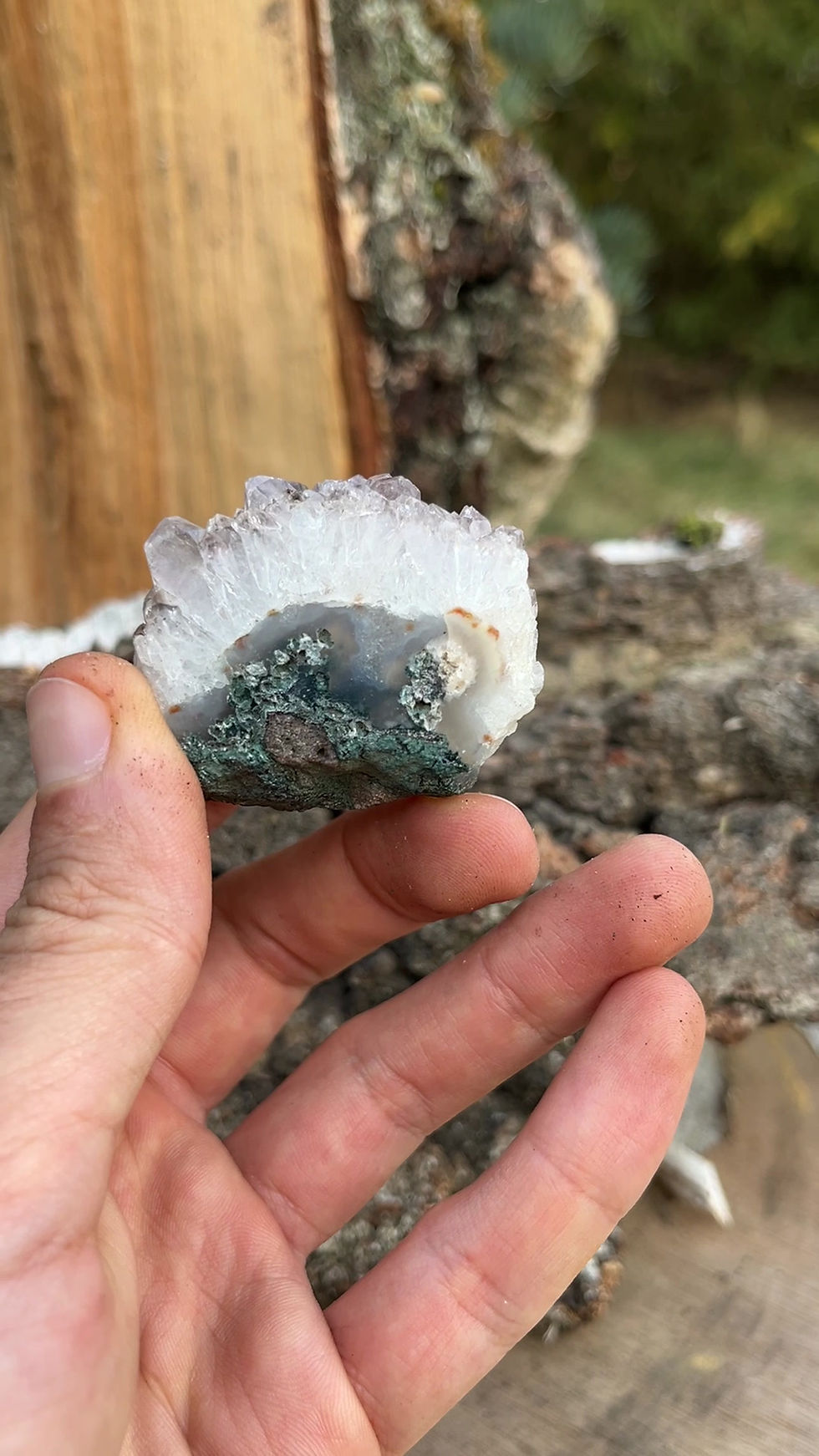 Miniatura: Szczotka ametystowa, minerały, kryształy, naturalne kamienie, miłodzieło