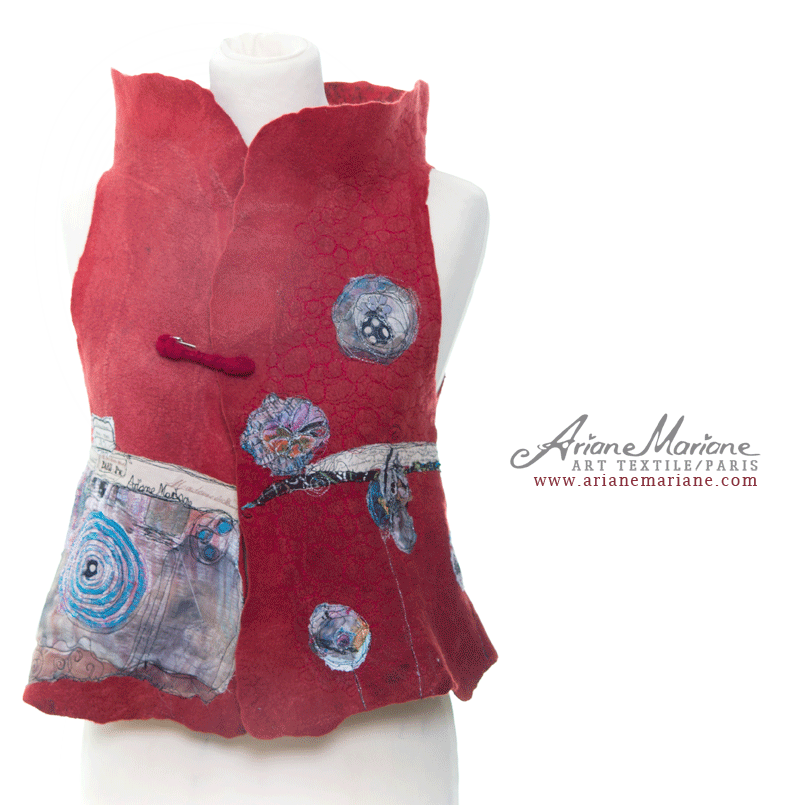Art Vest, nuno felt & free motion