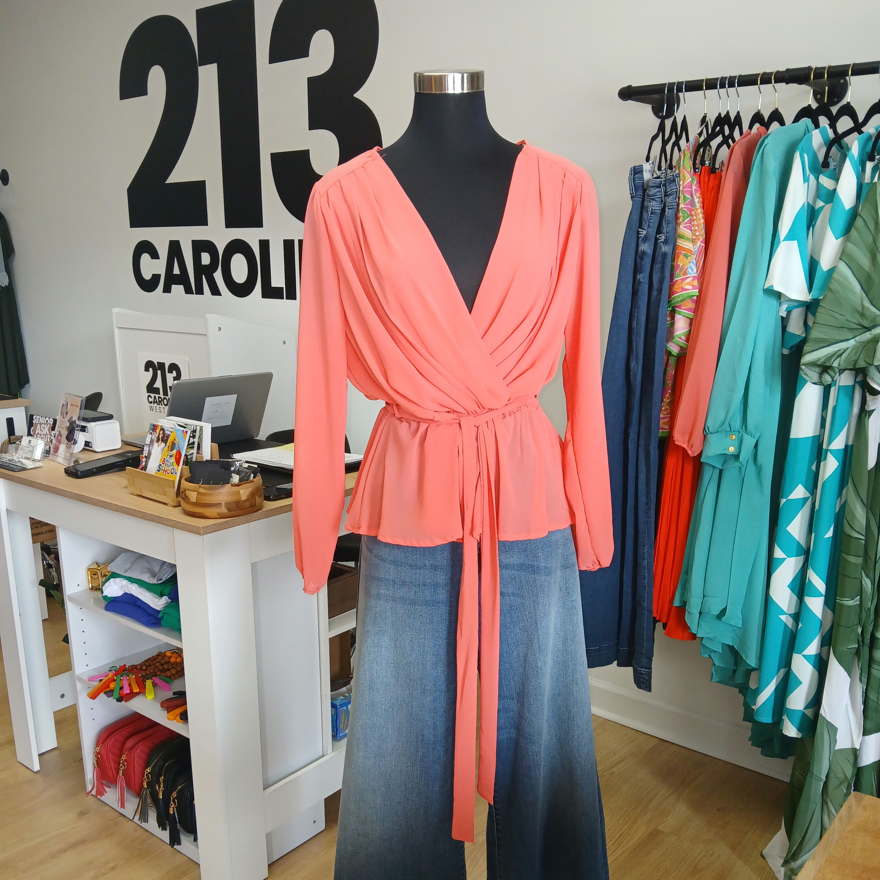 Women's Tie Waist Blouse 1X - 3X