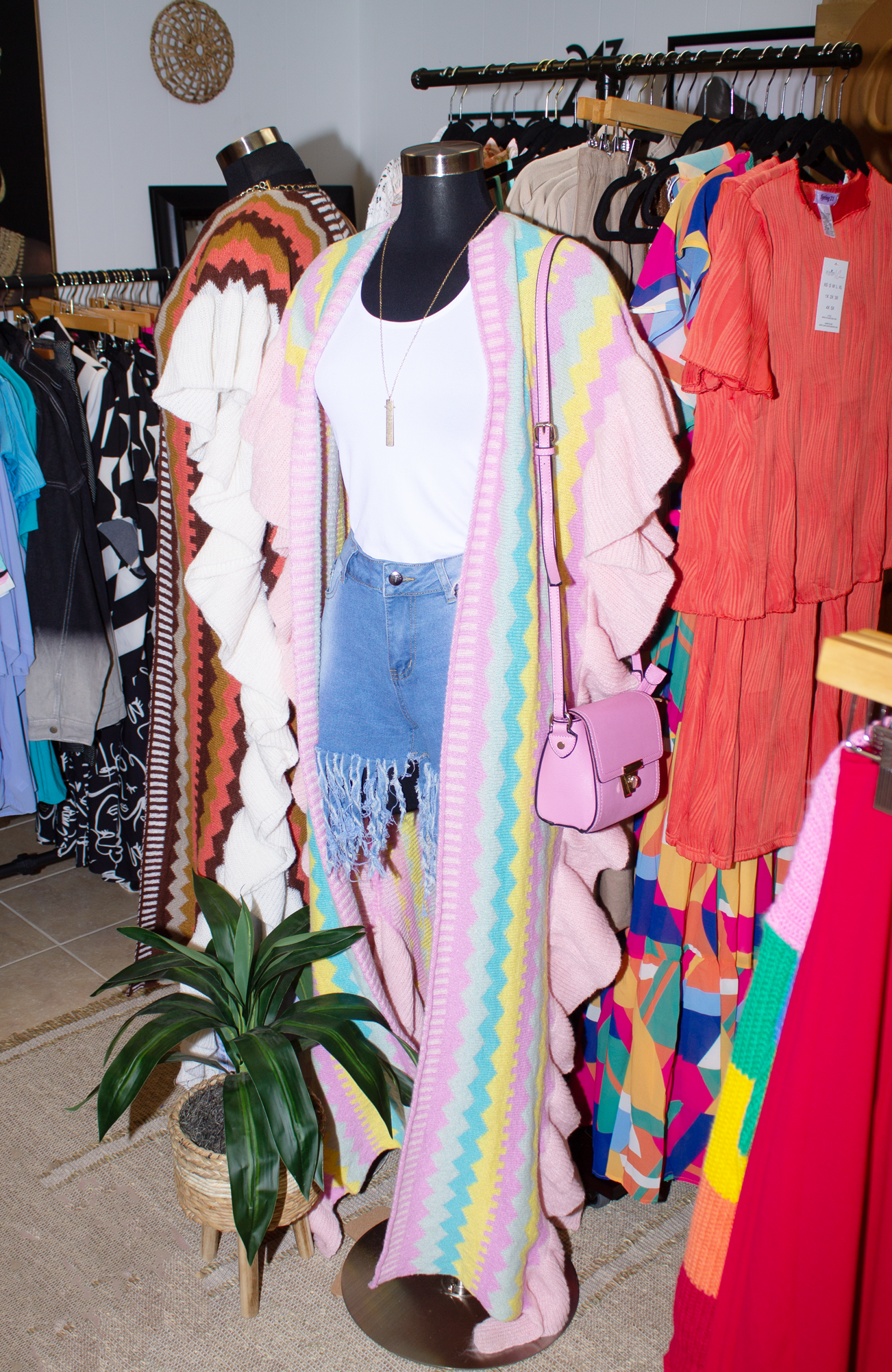 Longline Flutter Sleeves Cardigan
