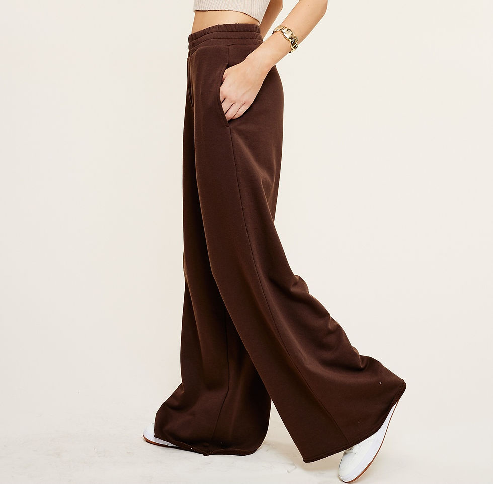Thumbnail: Wide Leg Joggers in Fudge