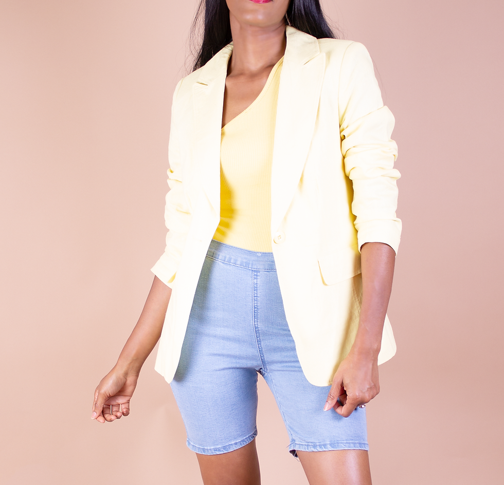 Thumbnail: Shayna Ribbed Tank Bodysuit in Yellow