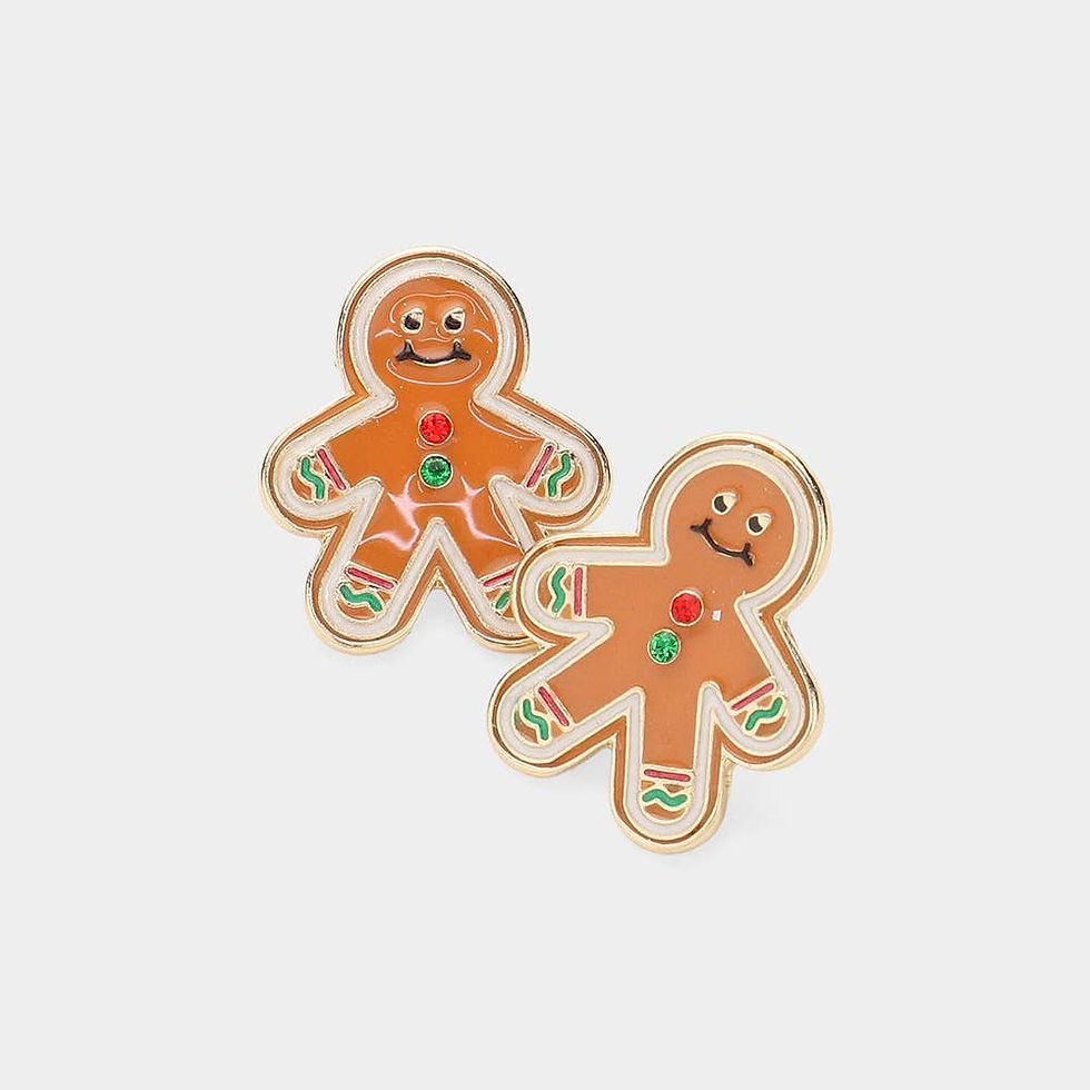 Christmas Gingerbread Cookie Stud Earrings 