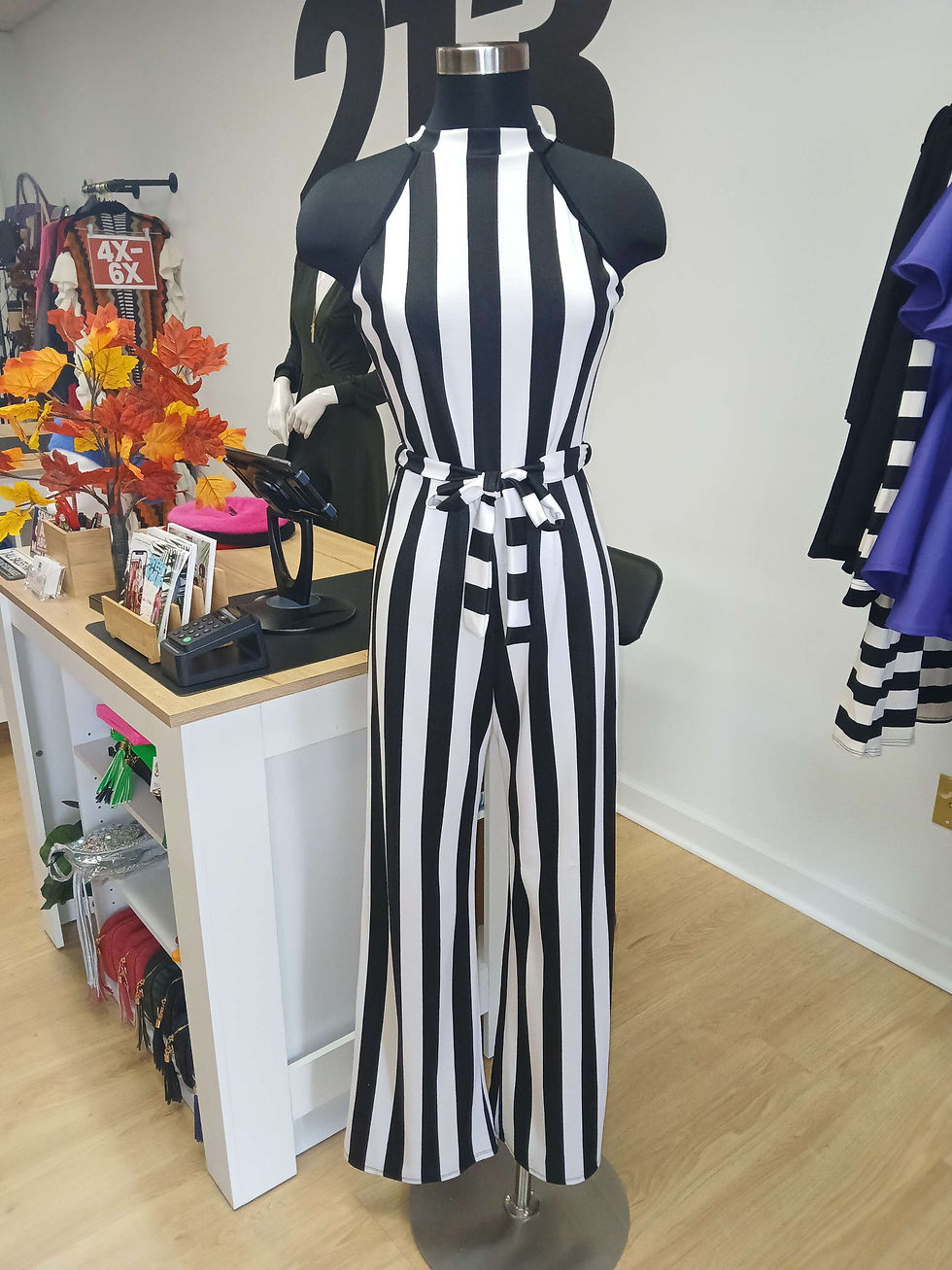 Miniatura: Black and White Stripes Jumpsuit