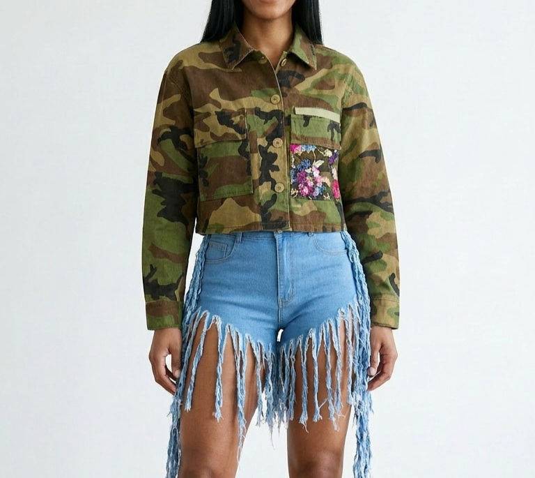 Cropped Camo Jacket