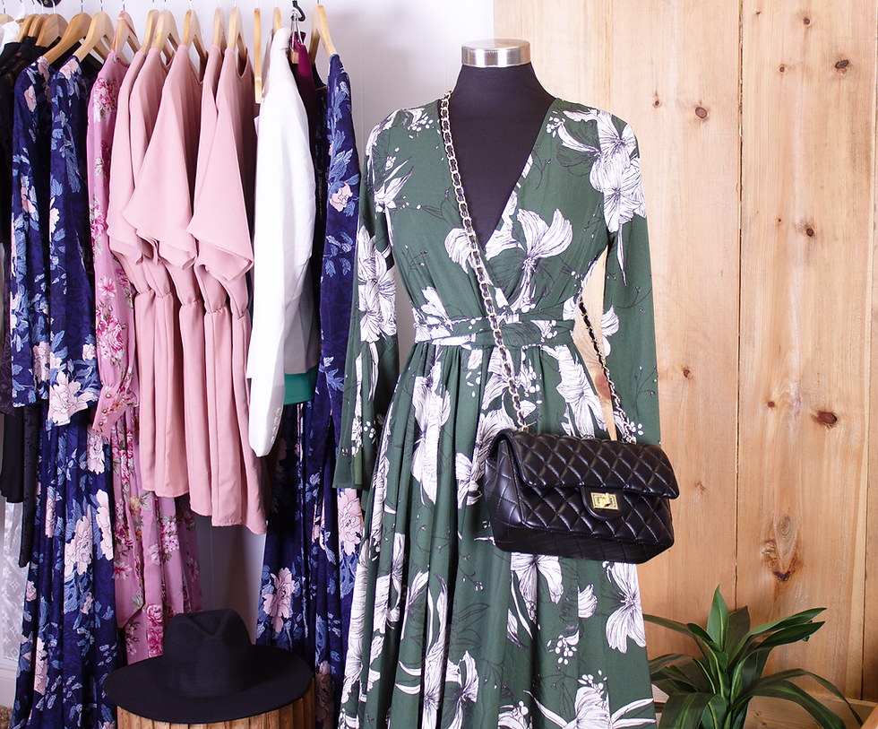Miniatura: Green Floral Maxi Dress