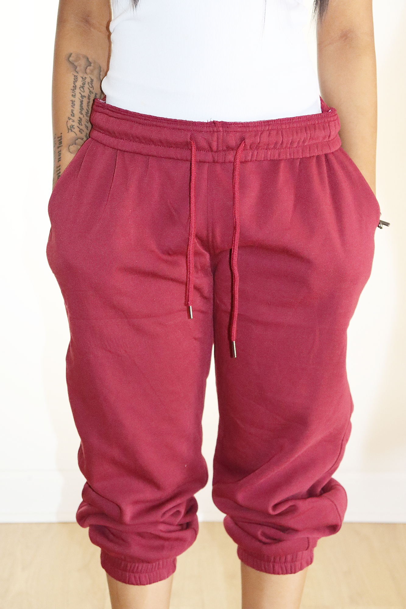 Plus Size Joggers in Burgundy