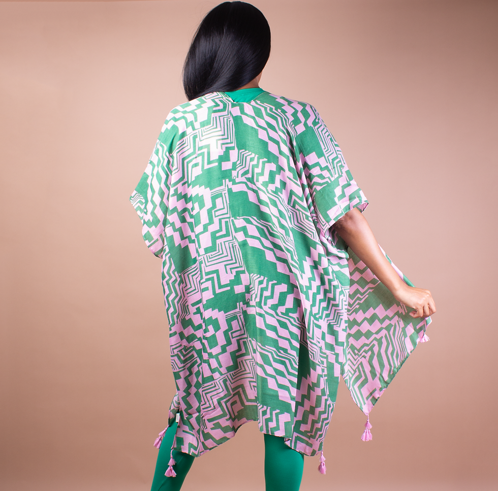 Thumbnail: Pink and Green Kimono Coverup 