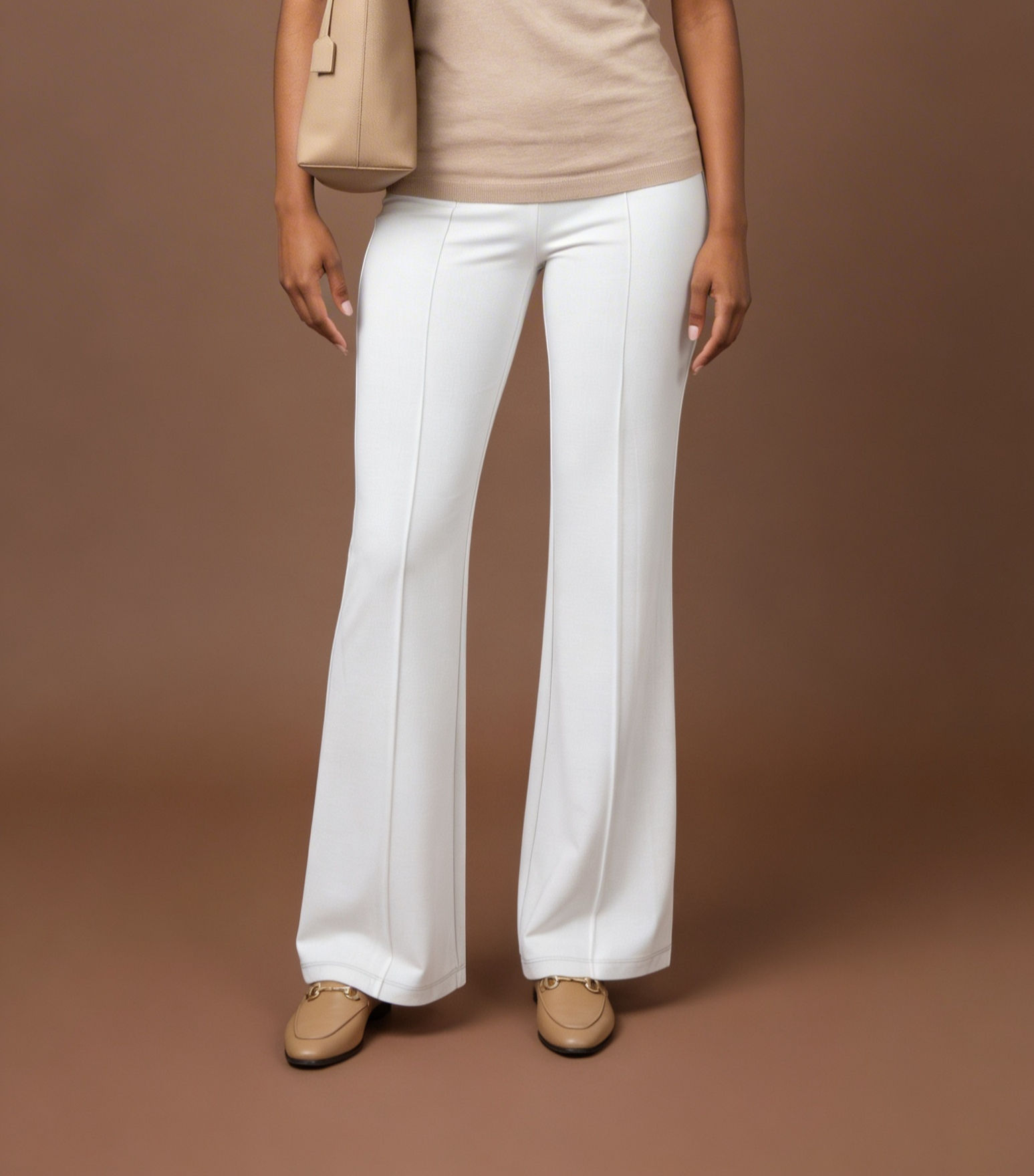Pintuck Dress Pants in White