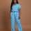 Thumbnail: Patterned 3-Piece Set in Blue Plus Size