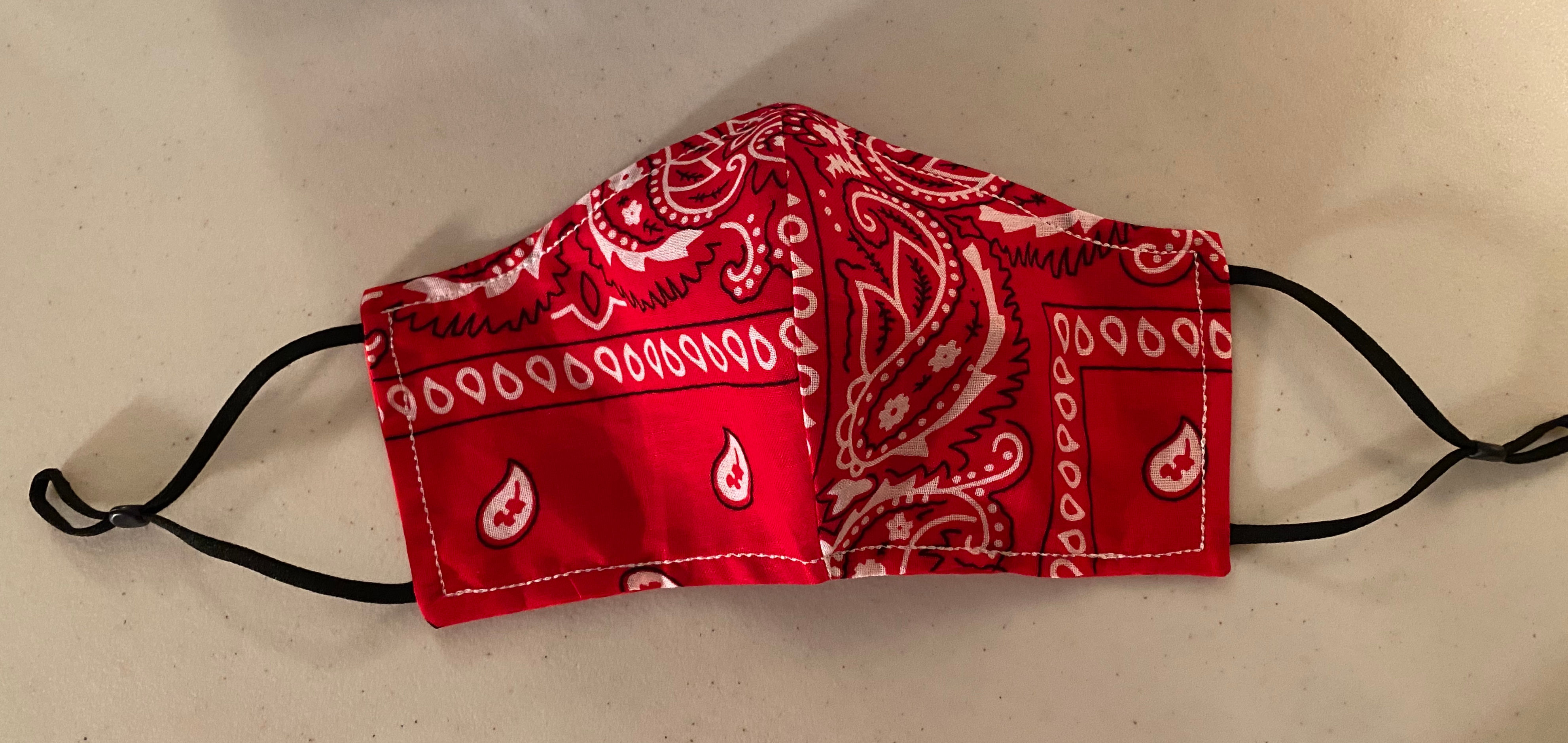 Adult Style 2 Red Bandana Face Mask