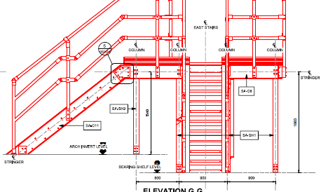 drawings received from a customer to be supplied with kite group galvanised staircase system 1