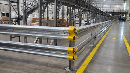 “Aerial shot emphasises barrier coverage—from foot traffic zones to racking bays.”
