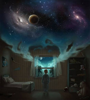 Childs room at night