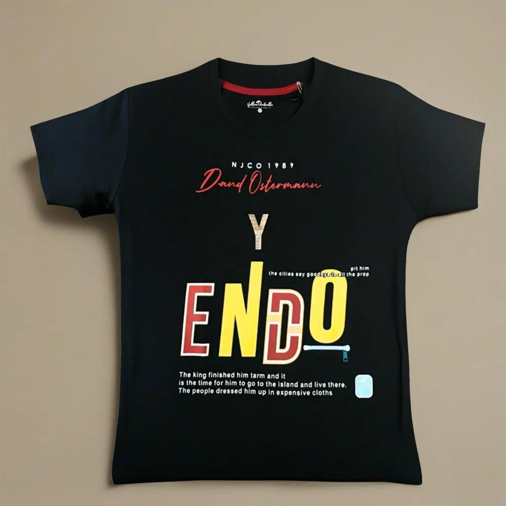 Yellow Umbrella Boy T-shirt -Endo Printed