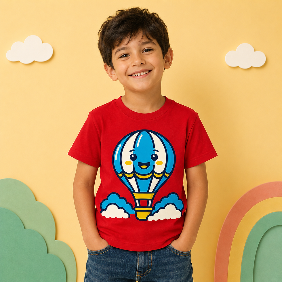 Thumbnail: Premium Cotton Red Balloon Kids Tshirt
