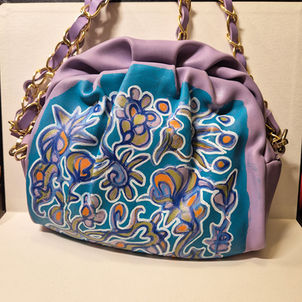 Sac chamallow peint à la main par Moduscray sur base mauve