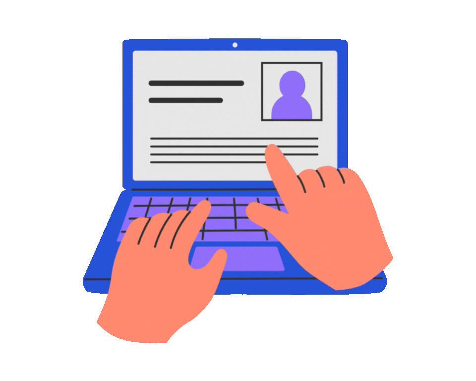 hands typing on and pointing to laptop