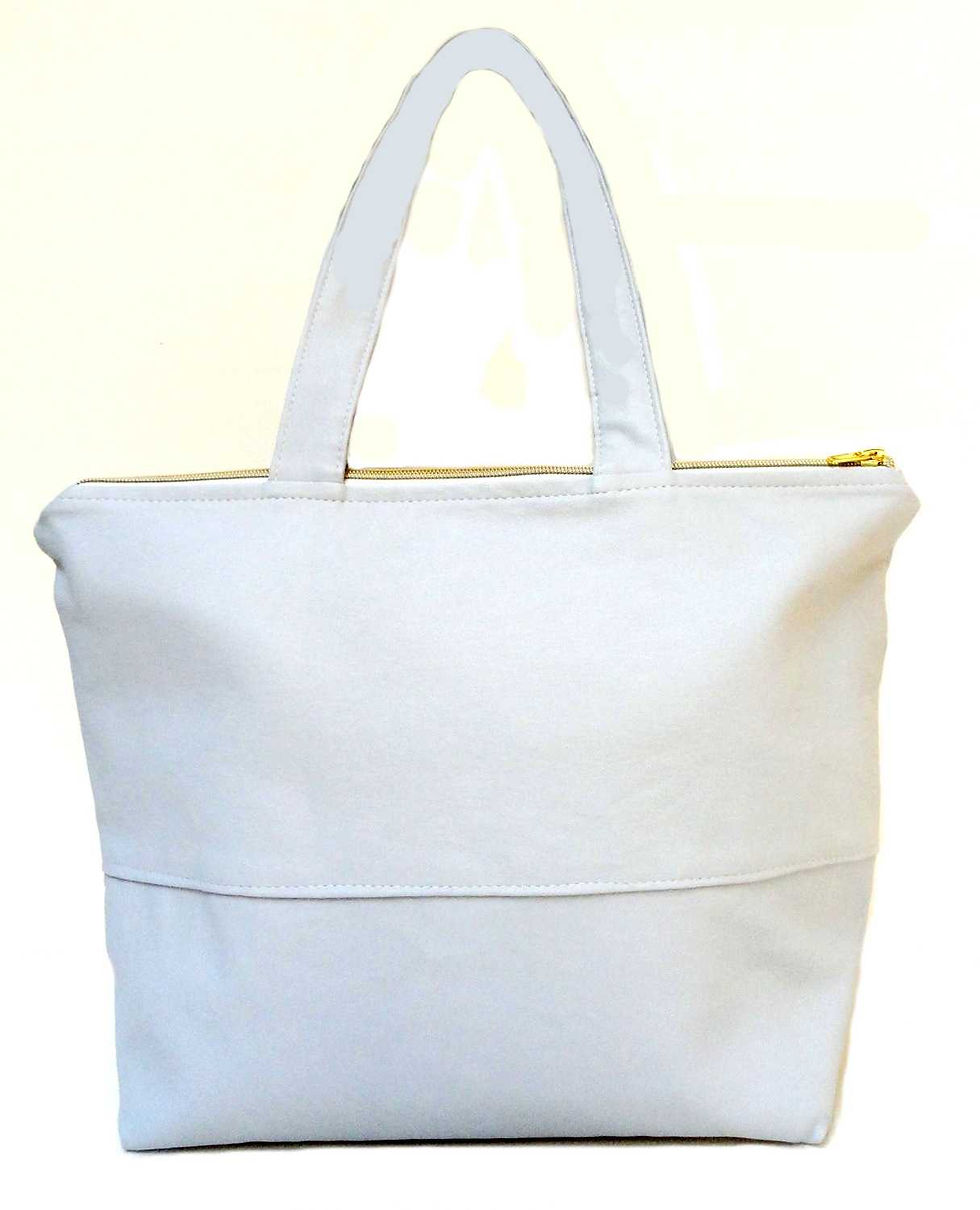 Miniature : ISIS sac a main fourre tout en cuir bleu souple artisanal. Fabriqué en France.