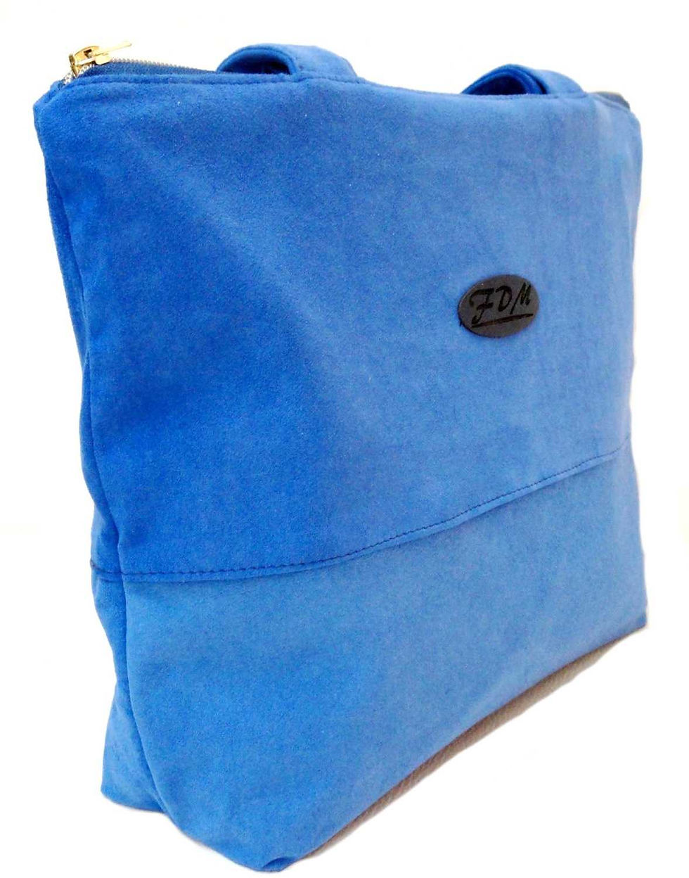 ISIS sac a main fourre tout artisanal en cuir bleu roi. Fabriqué en France.