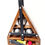 Miniature : Sac de boules de pétanque artisanal triangulaire de luxe, bois et cuir noir.