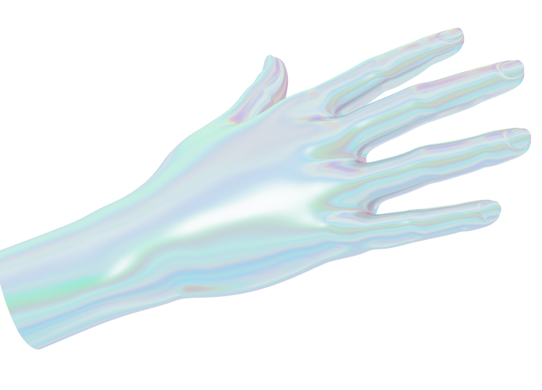 Holo-Hand blau