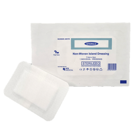 Island Dressing Adhesive Non Woven 7.5cm x 5cm Single Sterile