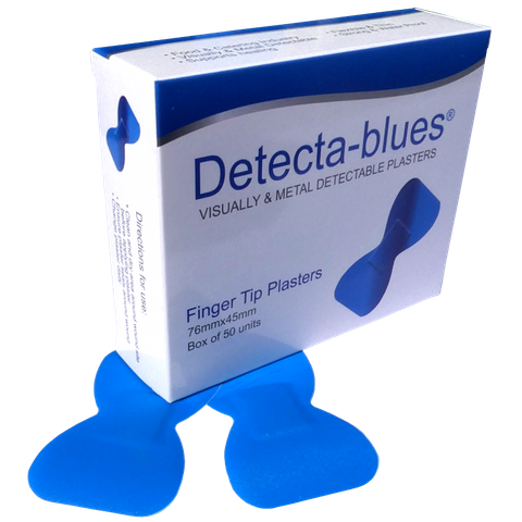 Detectable Plasters Blue Plasters Finger-tip Shape Box 50