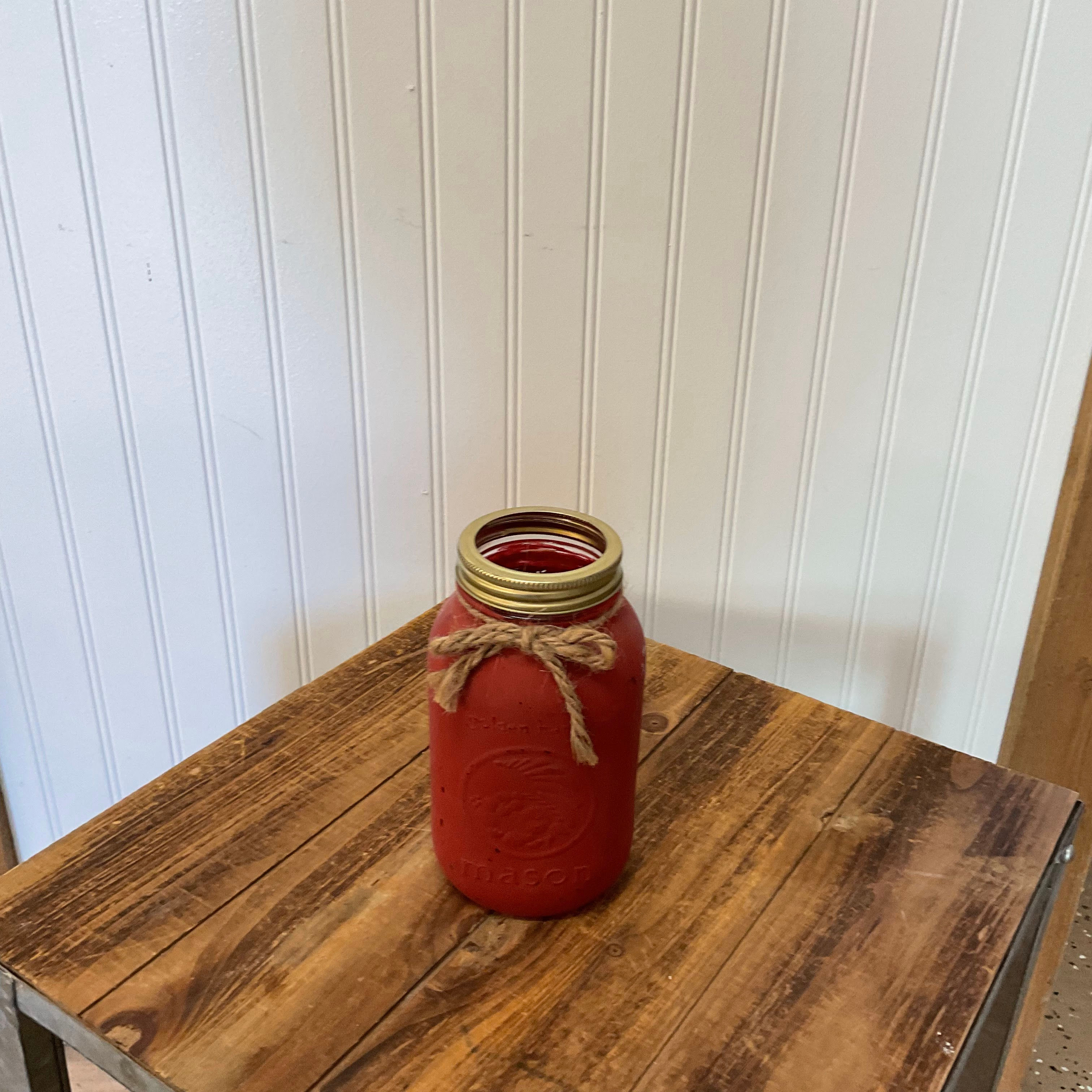 Red Mason Jar