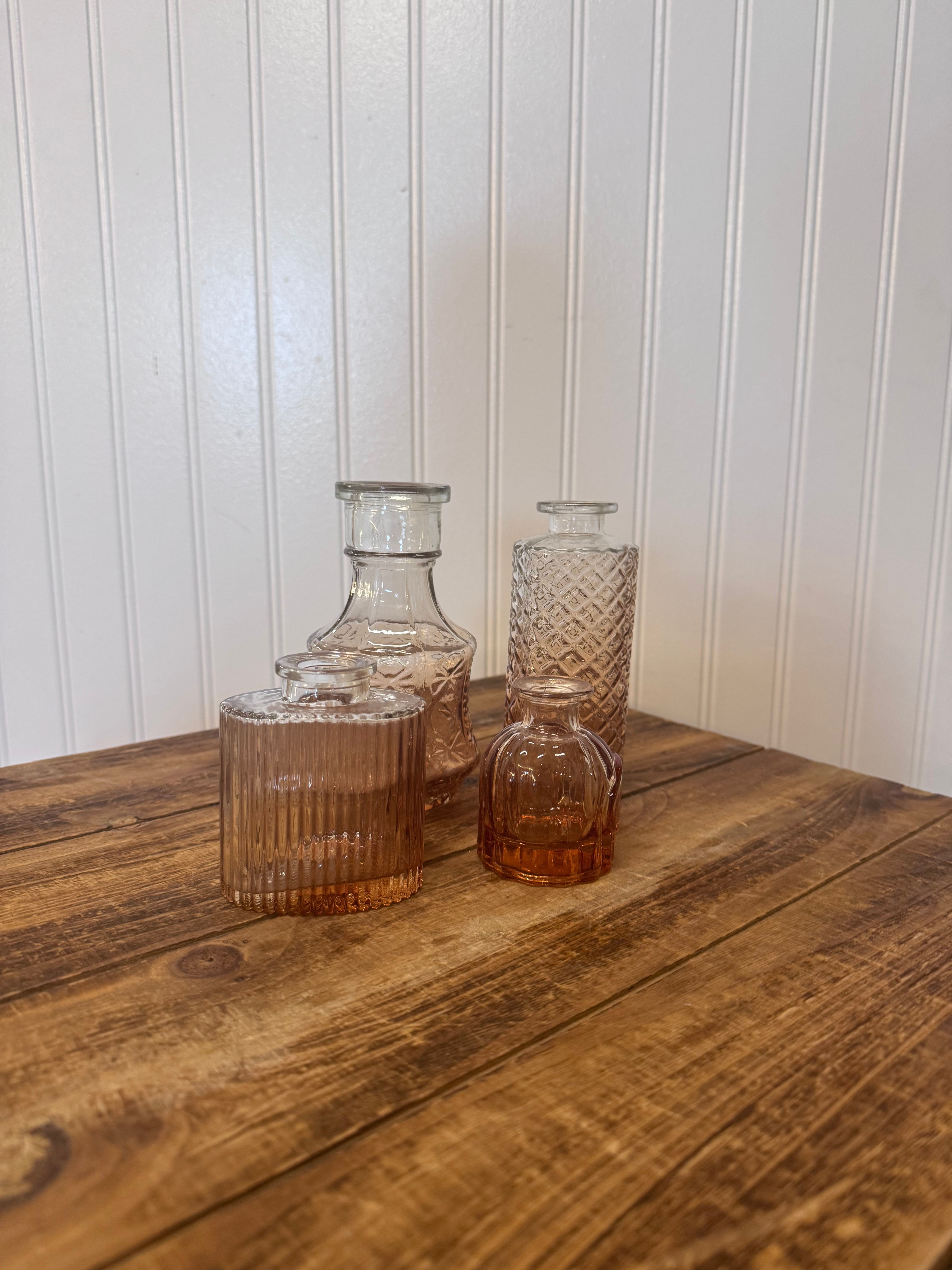 Clear Copper Fade Bud Vases