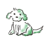 BAFFLES' beloved dog MIKE greets visitors