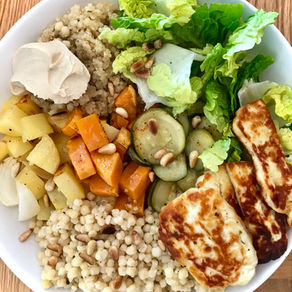 salad with grains & roast veggies 