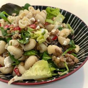 lentil feta pasta salad