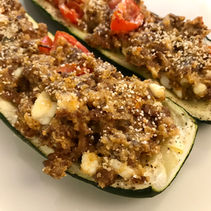 greek stuffed zucchinis ("Papoutsakia")