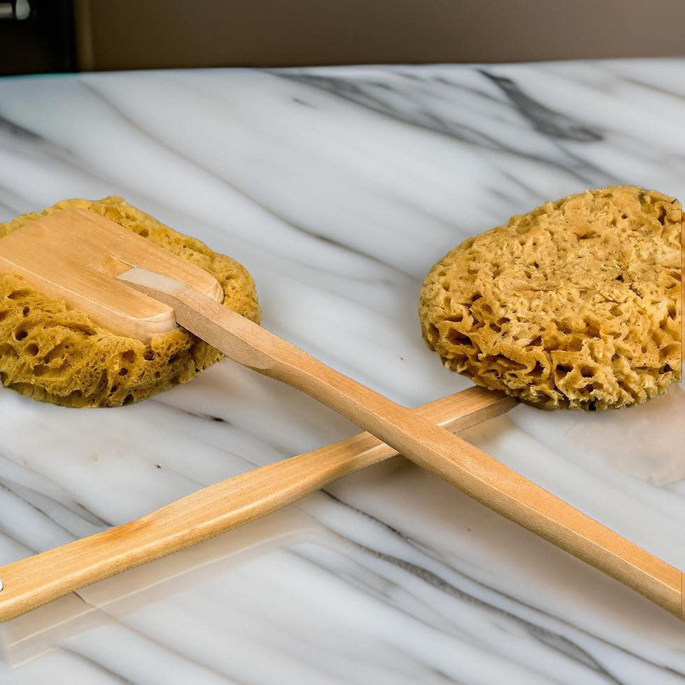 Natural Sea Wool Sponge On a Stick