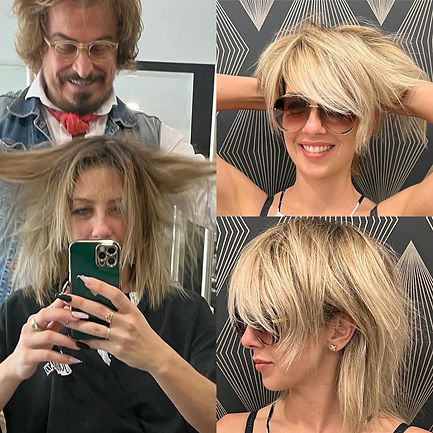Women with voluminous, glossy hair after a professional blow-dry at John Azzi Hairdressers in Sydney CBD