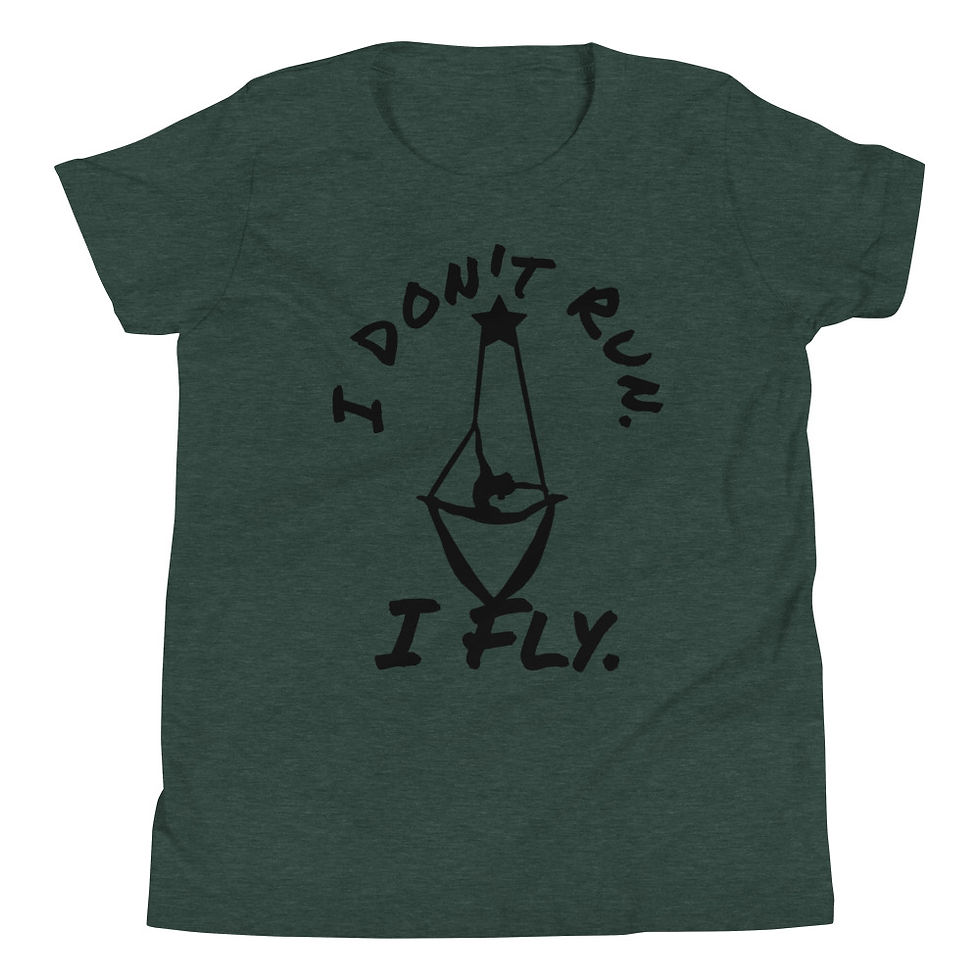 Thumbnail: I Don't Run.  I Fly.  Youth Short Sleeve T-Shirt