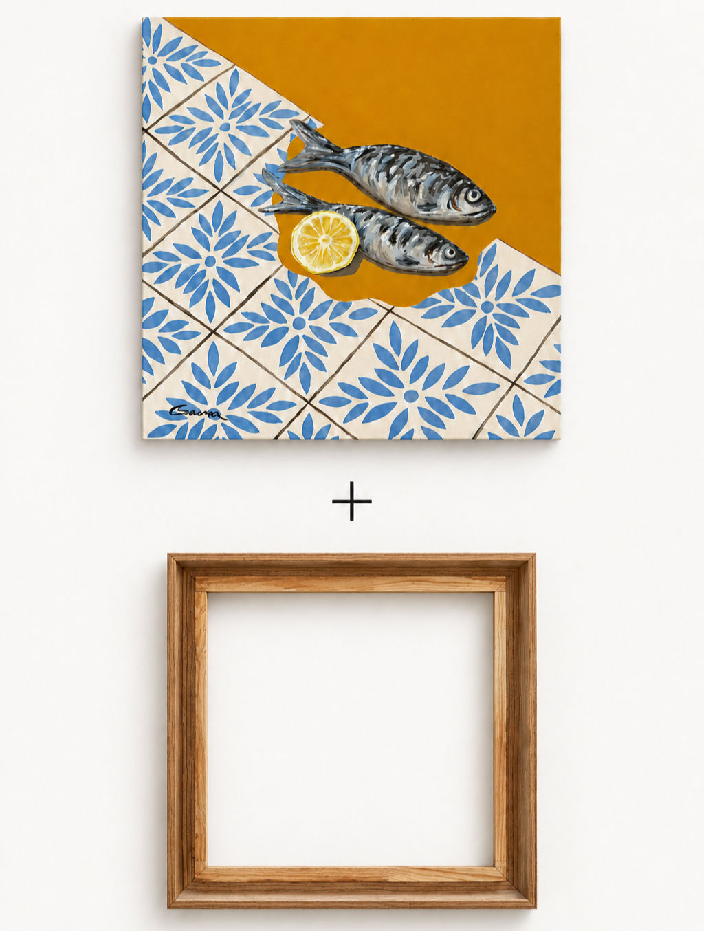 Koka Peldošais Rāmis Audeklam uz Kartona Izmēram 30x30cm