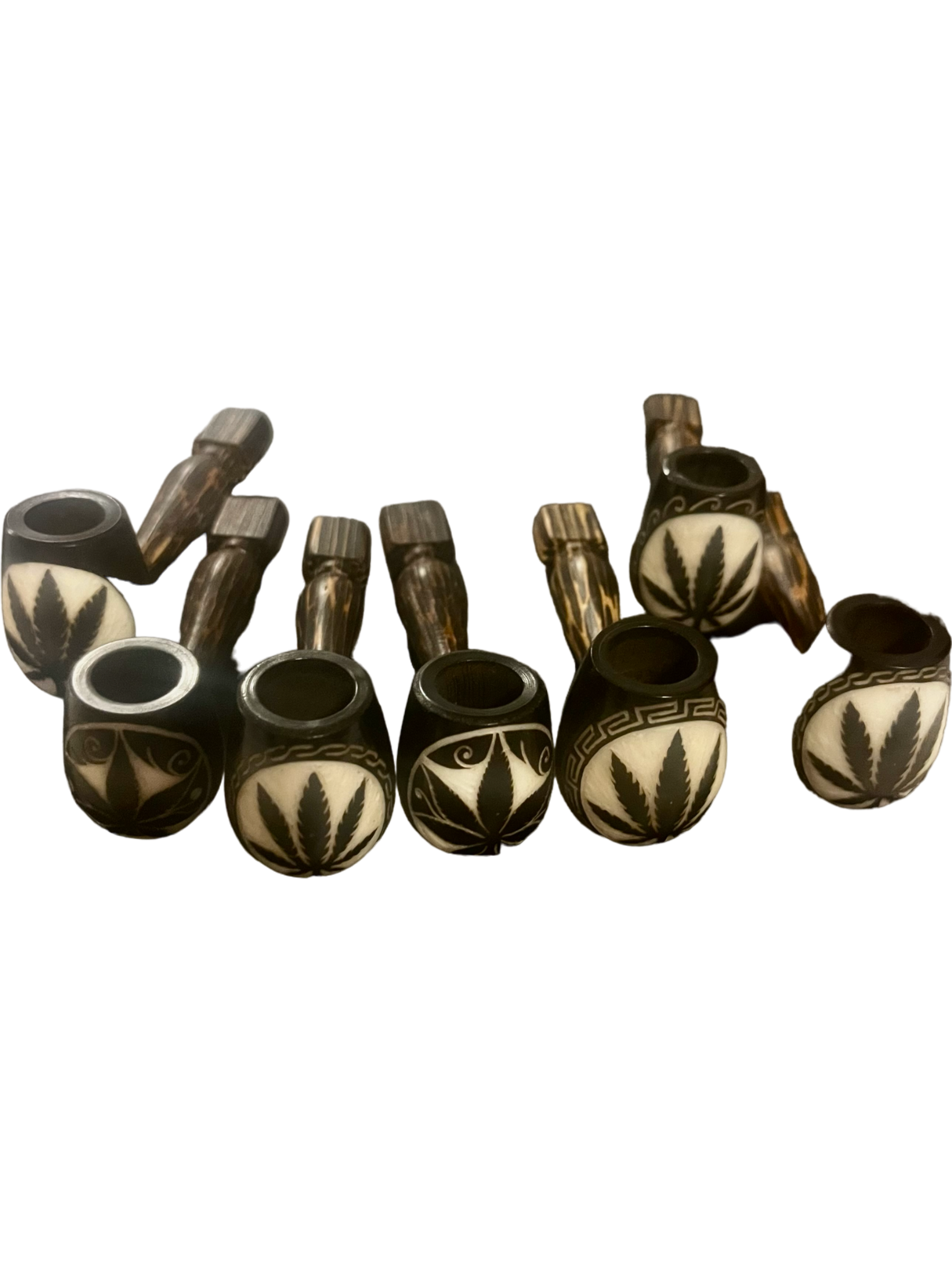 Leaf Cannabis Logo Coconut Seed-wood Pipe