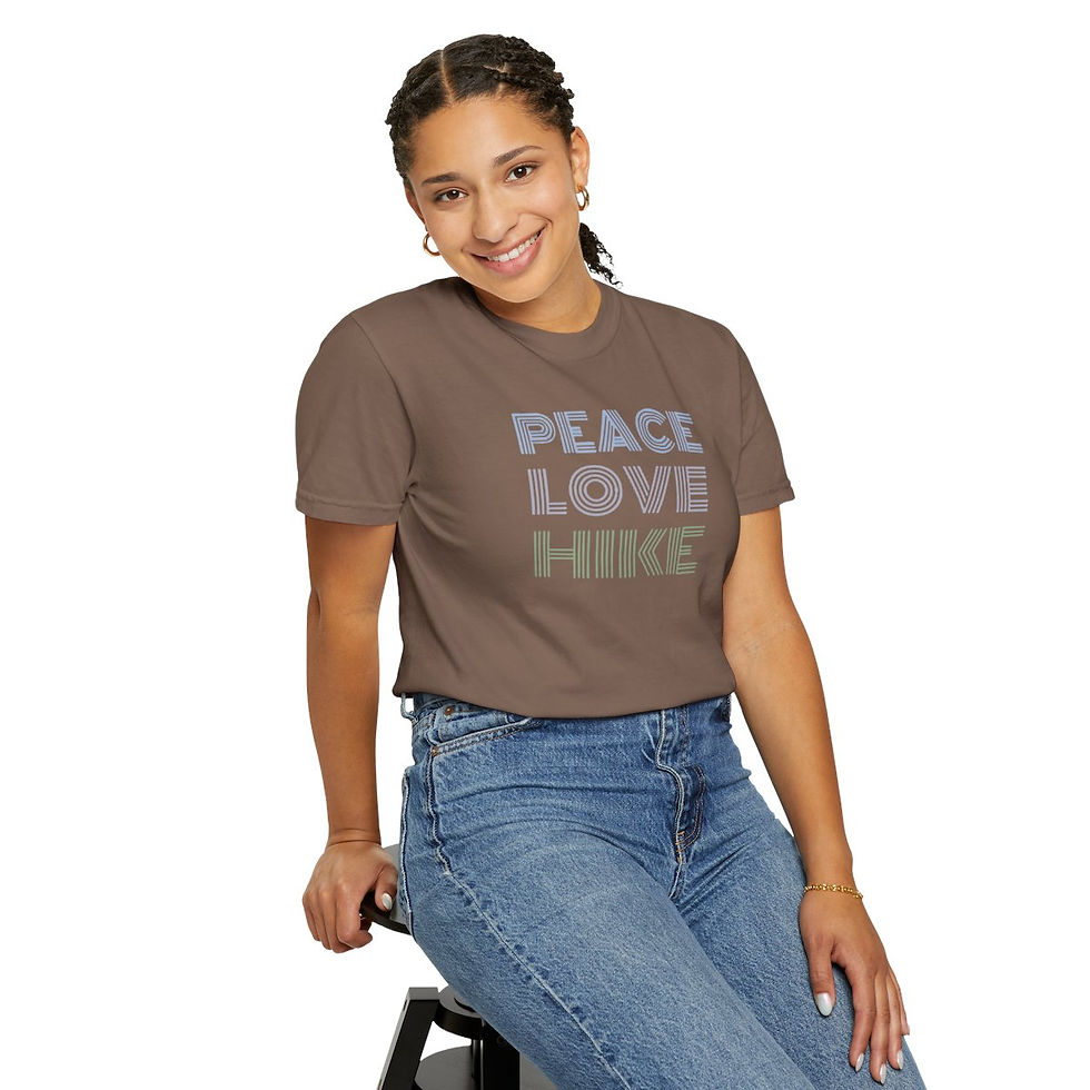 Thumbnail:  Peace Love Hike  Unisex Garment-Dyed T-shirt