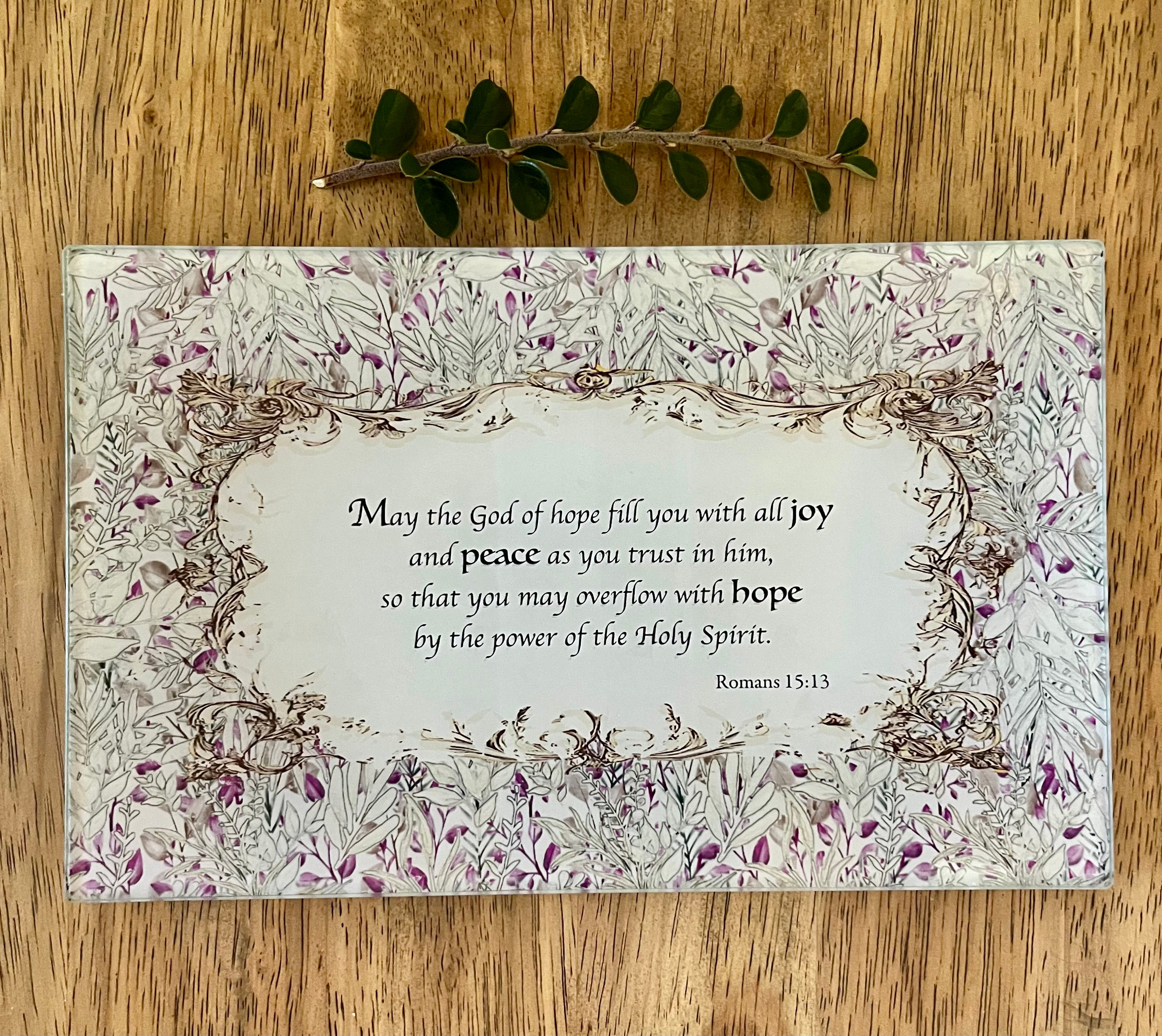 106 - Christian decorative tray Romans 15:13