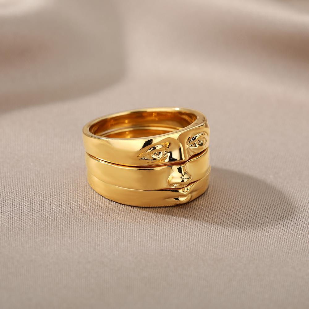 Gold Plated Vintage David Eye Rings for Women