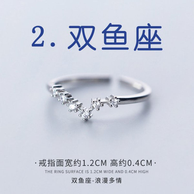 Silver Plated Adjustable Zodiac Rings for Women