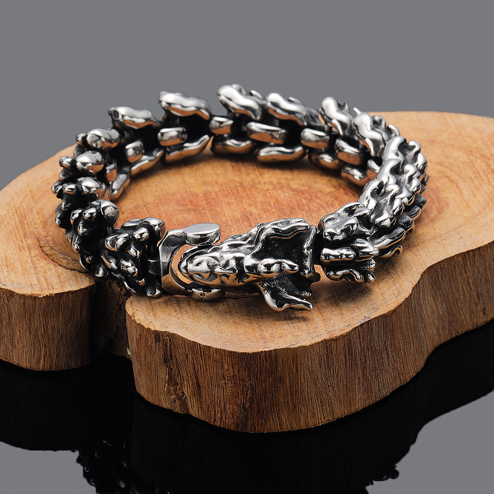 Vintage Dragon Head Bracelet for Men